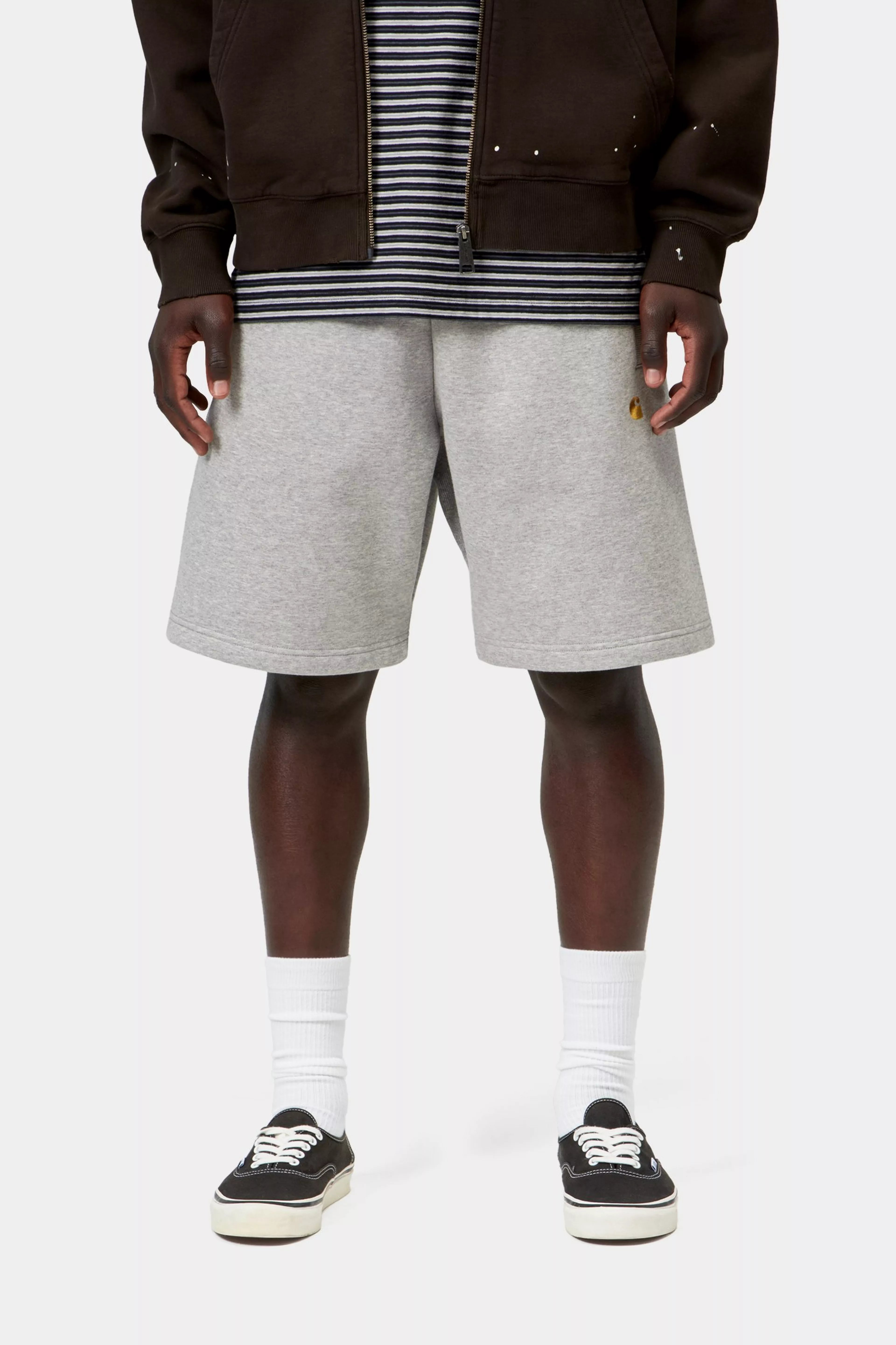 Carhartt Chase Sweat Short "Dark Grey Heather Gold"
