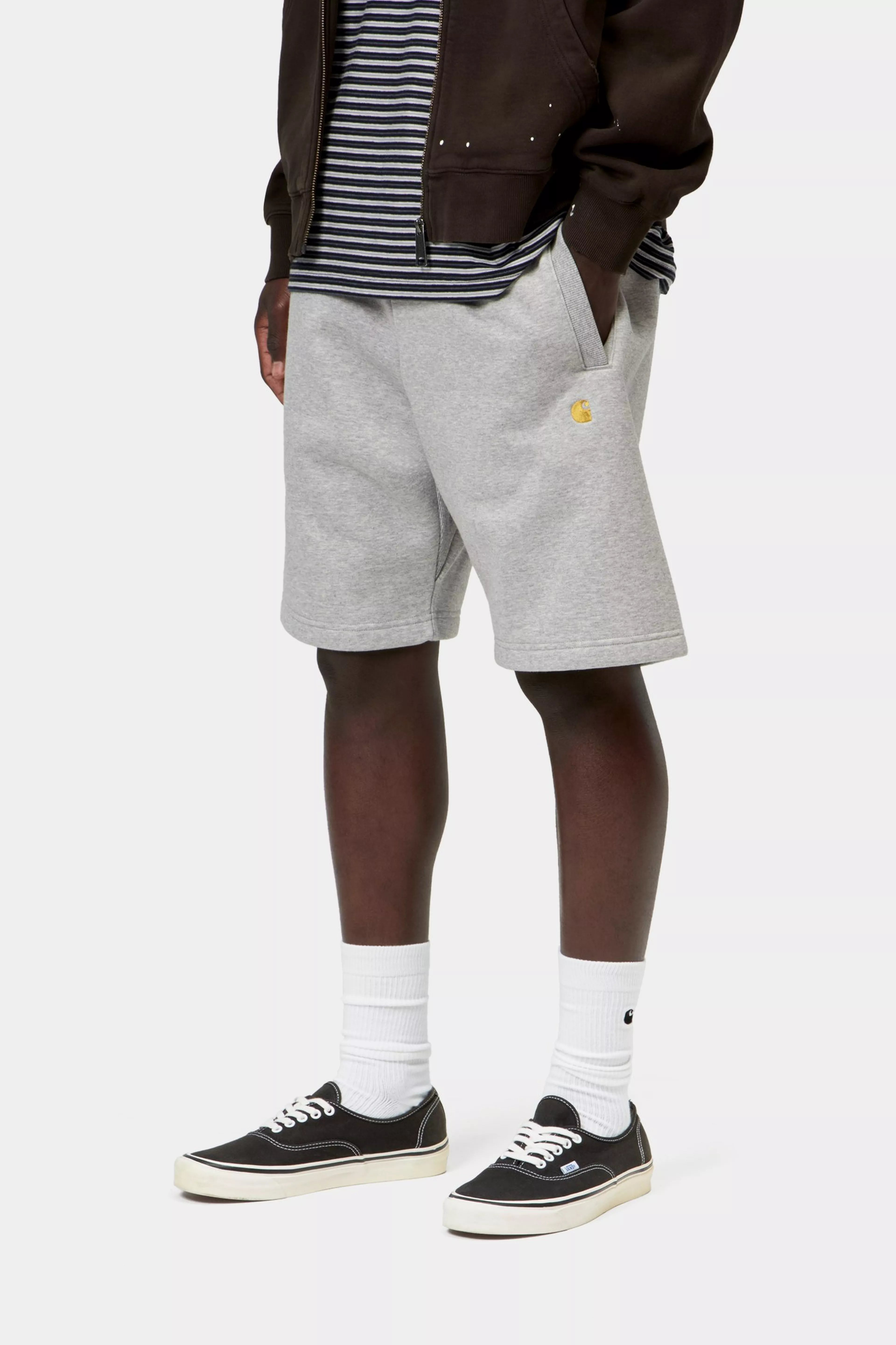 Carhartt Chase Sweat Short "Dark Grey Heather Gold"